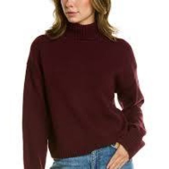 525 America Sweaters - 525 America Lace Back Turtleneck  Size L in Wine NWT